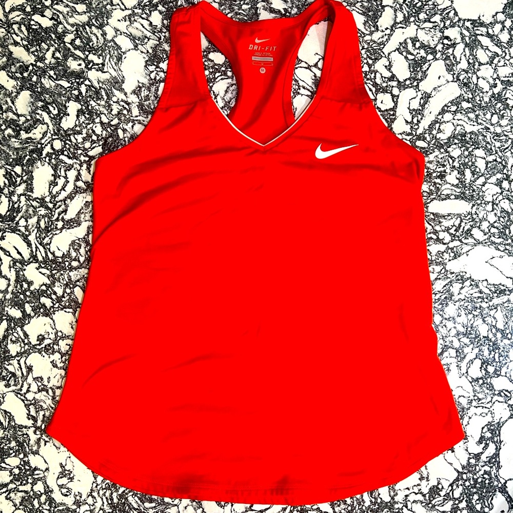 Nike Women’s Cherry Red Dry Fit Athletic Racerback Tank Top- Size Medium